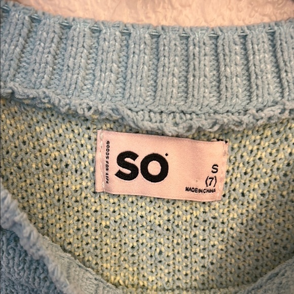 Peace Sign Blue Cropped Sweater for girls - Picture 2 of 6